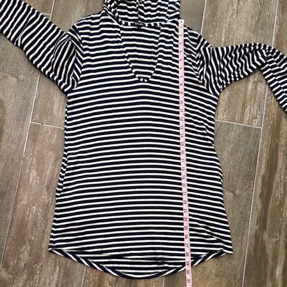 Splendid Navy and White Striped Hoodie - Picture 6 of 10
